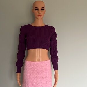 ‼️NWT‼️Dolls Kill X Sugar Thrillz Plum Miss Charming Purple Knit Sweater XSmall